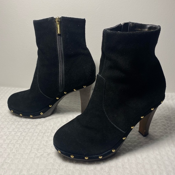 Colin Stuart Vintage Studded Suede Leather Ankle Boot Black Size 5 - Picture 3 of 11